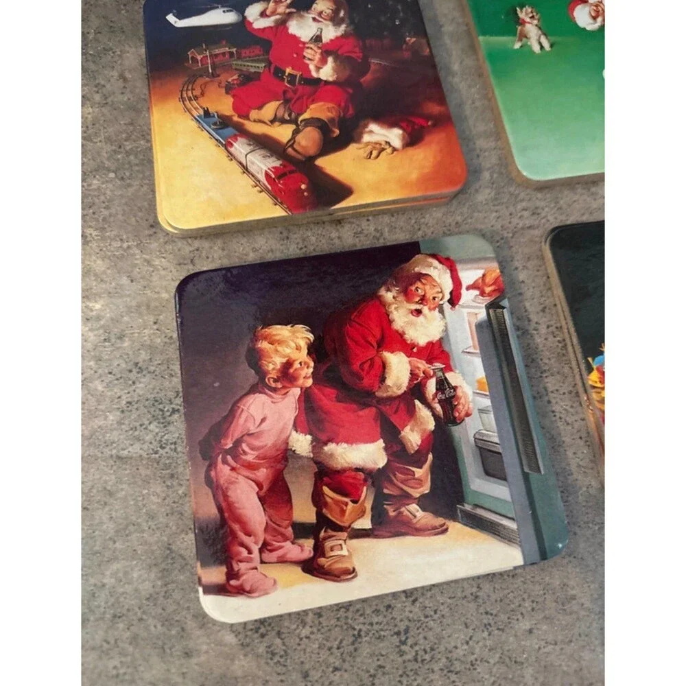 Coca-Cola Santa Coasters - set of 8, Christmas